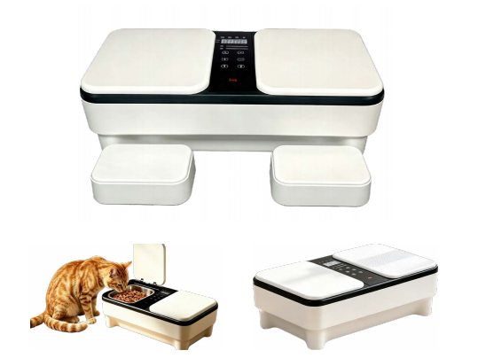 White chilled smart pet feeder