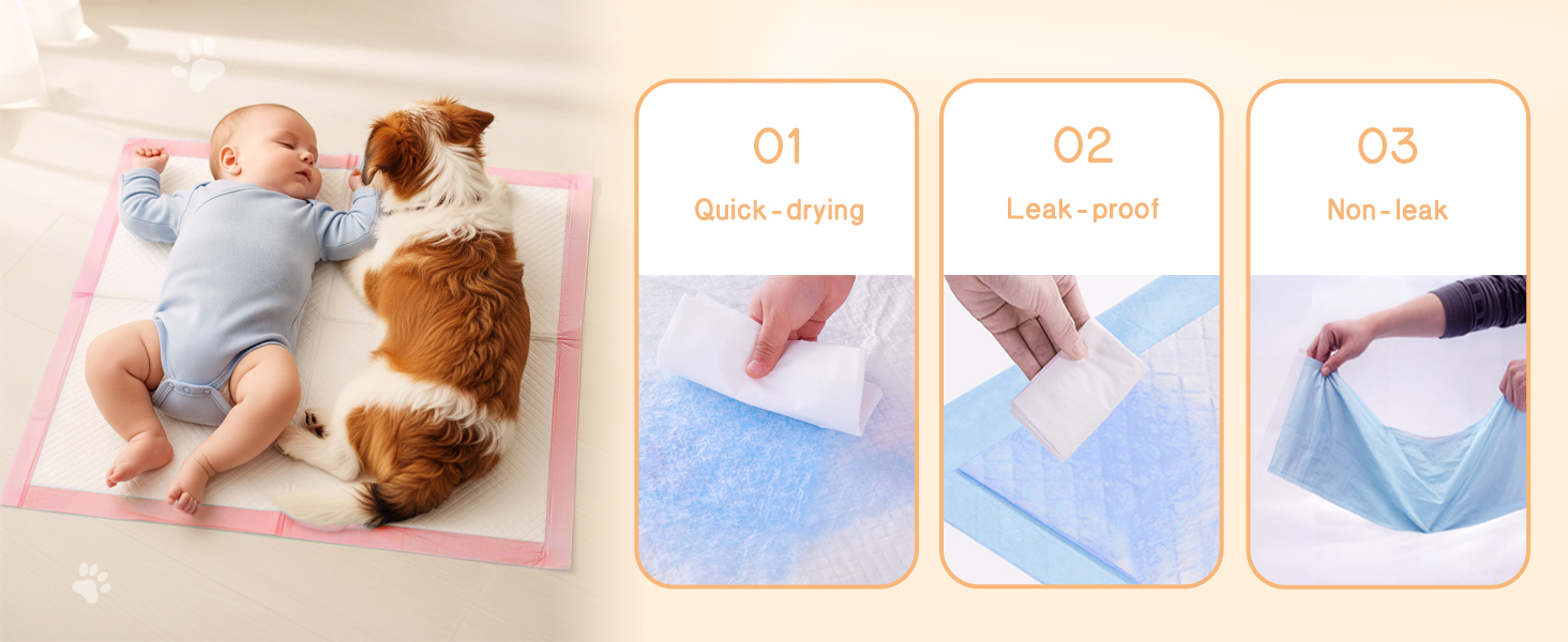 MoMoCo 23×23 Pink Puppy Pads 100 Count, 6-Layer Dog Pee Pads for Small Dogs